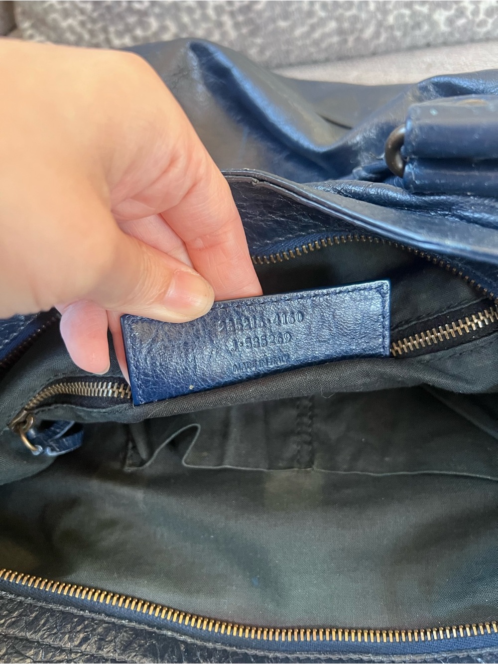 Balenciaga Vintage Le City Velo Navy Blue Leather Satchel Bag - Picture 11 of 12